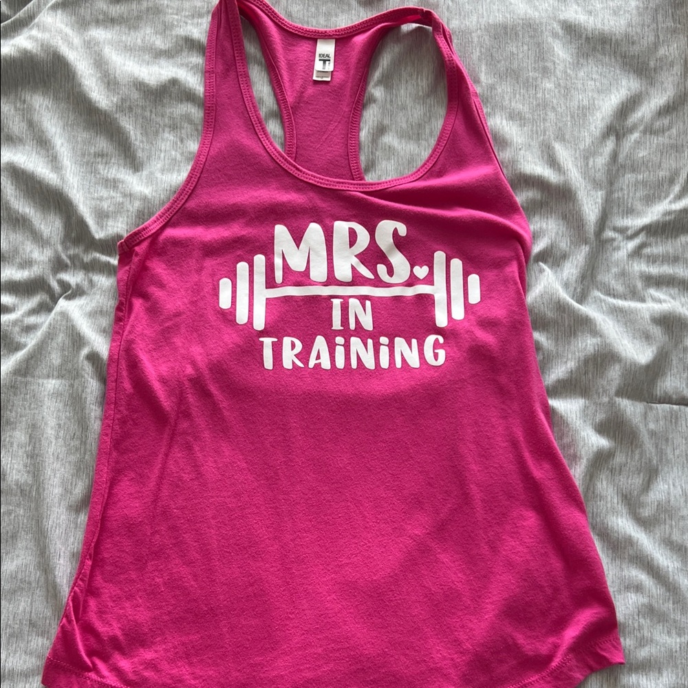 Next Level Apparel “Mrs. In Training” pink Tank Top